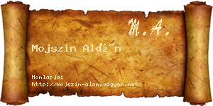 Mojszin Alán névjegykártya